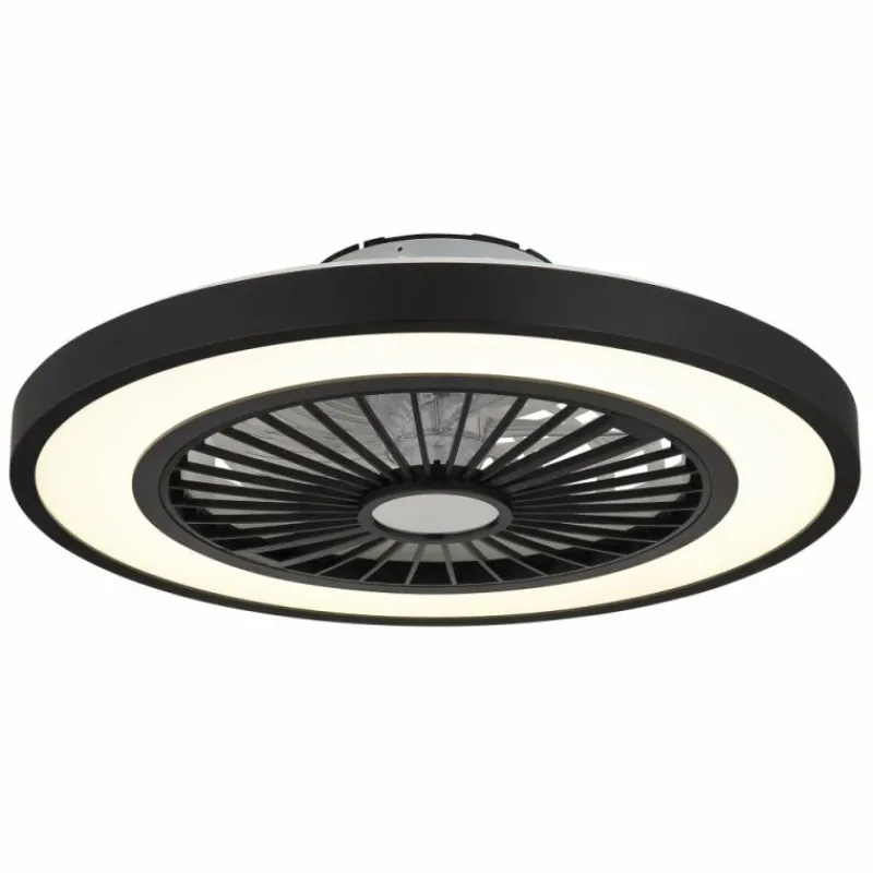 Luminaires Globo Lighting Blizzak Ventilateur de plafond lumineux LED Noir, 1 lumière, Télécommandes