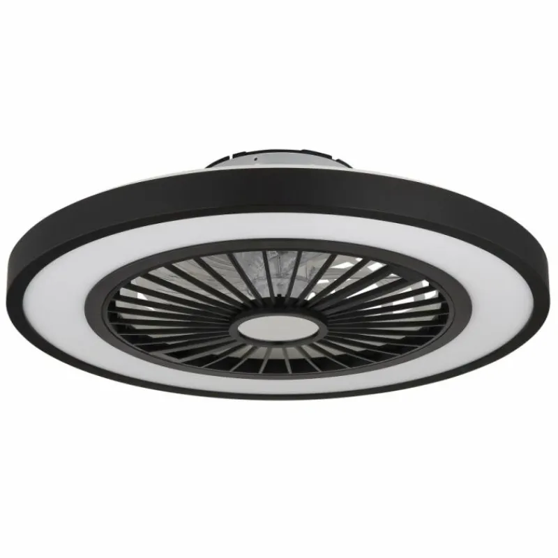 Luminaires Globo Lighting Blizzak Ventilateur de plafond lumineux LED Noir, 1 lumière, Télécommandes