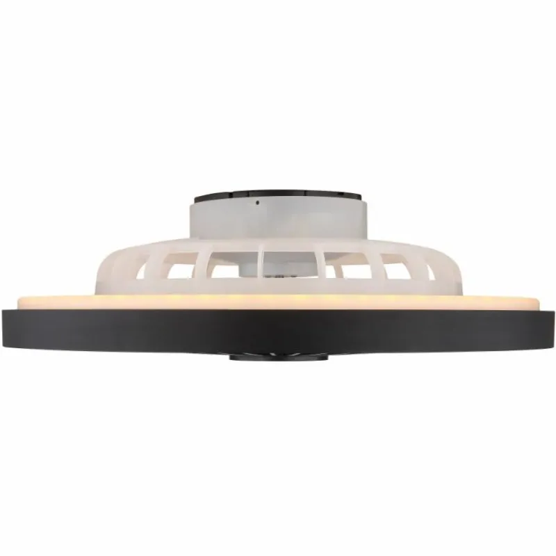Luminaires Globo Lighting Blizzak Ventilateur de plafond lumineux LED Noir, 1 lumière, Télécommandes