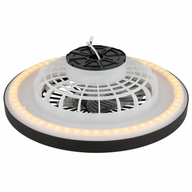 Luminaires Globo Lighting Blizzak Ventilateur de plafond lumineux LED Noir, 1 lumière, Télécommandes