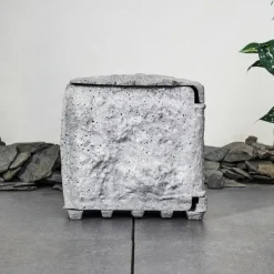 hofstein Bloc de prises électriques d'extérieur Tinú Noir, Pierre