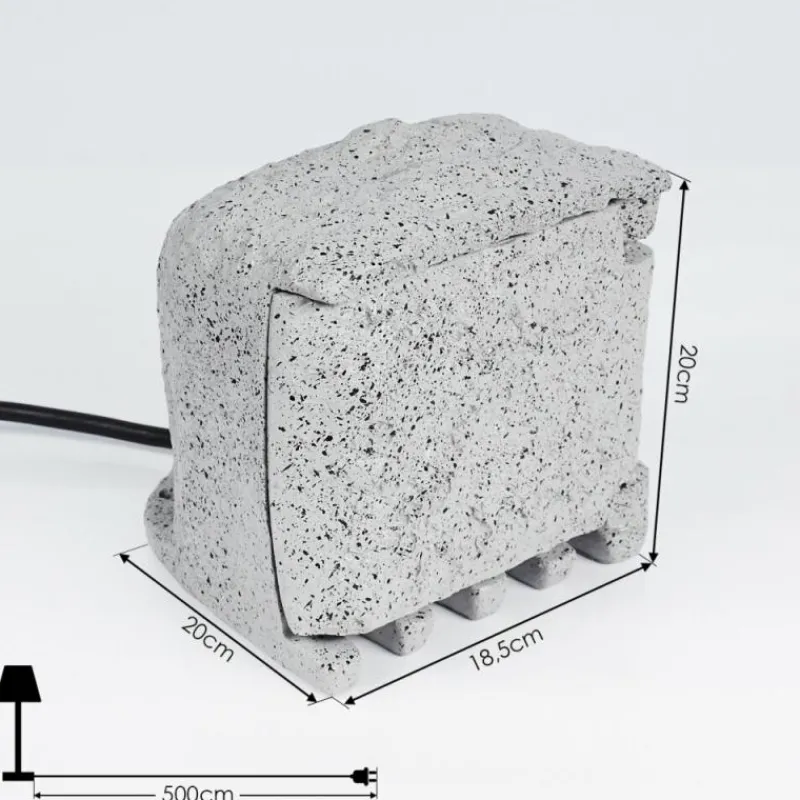 hofstein Bloc de prises électriques d'extérieur Tinú Noir, Pierre