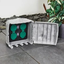 hofstein Bloc de prises électriques d'extérieur Tinú Noir