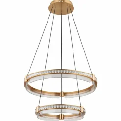 Lampes Dorées-Luminaires Globo Lighting Blondie Suspension LED Or, 1 lumière, Télécommandes