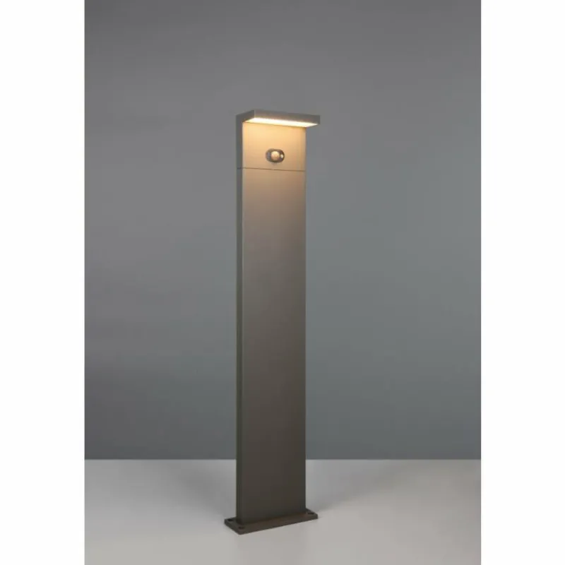 Luminaires Trio Blyde Lampadaire d'extérieur LED Anthracite, 1 lumière, Détecteur de mouvement