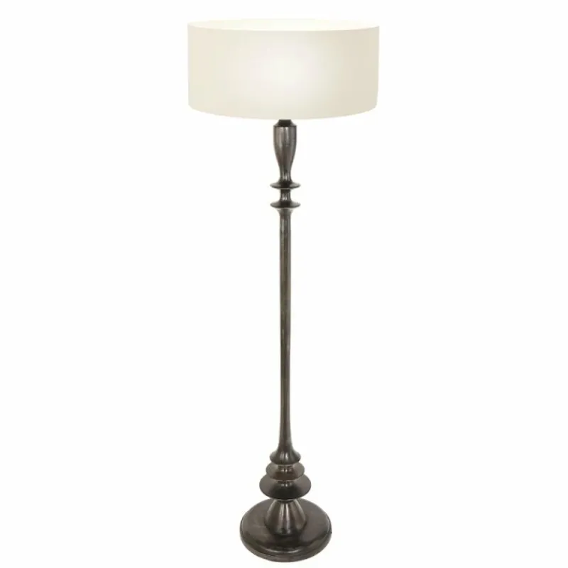 Lampes En Tissu-Luminaires Steinhauer Bois Lampadaire Noir, 1 lumière