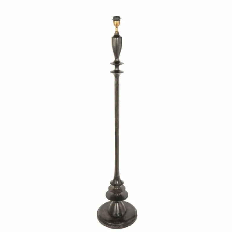 Lampes En Tissu-Luminaires Steinhauer Bois Lampadaire Noir, 1 lumière