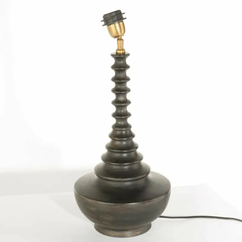 Lampes En Tissu-Luminaires Steinhauer Bois Lampe à poser Noir, 1 lumière
