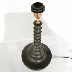 Lampes En Tissu-Luminaires Steinhauer Bois Lampe à poser Noir, 1 lumière