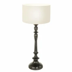 Lampes En Tissu-Luminaires Steinhauer Bois Lampe à poser Noir, 1 lumière