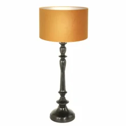 Lampes En Tissu-Luminaires Steinhauer Bois Lampe à poser Noir, 1 lumière