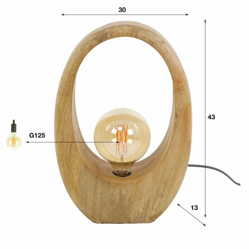 Lampes En Bois-hofstein Boleiros Lampe à poser Écru, 1 lumière