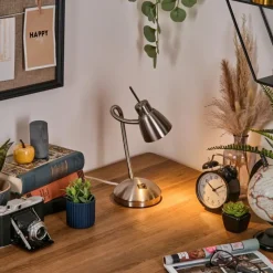 hofstein Bondorlunda Lampe de bureau, Lampe à poser Nickel mat, 1 lumière