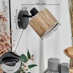 hofstein Bongal Applique murale Noir, 1 lumière