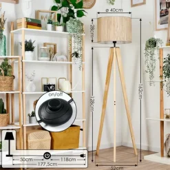 Luminaires Scandinaves-hofstein Bongal Lampadaire Écru, 1 lumière