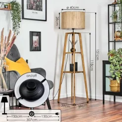 Luminaires Scandinaves-hofstein Bongal Lampadaire Écru, 1 lumière