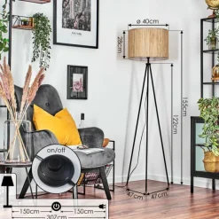 Luminaires Scandinaves-hofstein Bongal Lampadaire Écru, 1 lumière