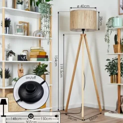 Luminaires Scandinaves-hofstein Bongal Lampadaire Écru, 1 lumière