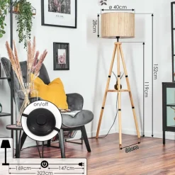 Luminaires Scandinaves-hofstein Bongal Lampadaire Écru, 1 lumière