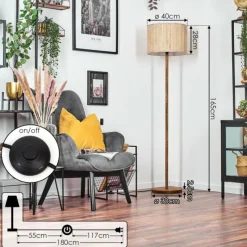 Luminaires Scandinaves-hofstein Bongal Lampadaire Écru, 1 lumière