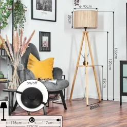 Luminaires Scandinaves-hofstein Bongal Lampadaire Écru, 1 lumière