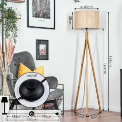 Luminaires Scandinaves-hofstein Bongal Lampadaire Écru, 1 lumière