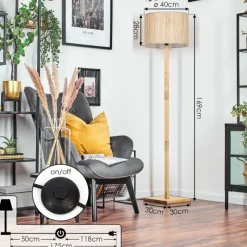 Luminaires Scandinaves-hofstein Bongal Lampadaire Écru, 1 lumière