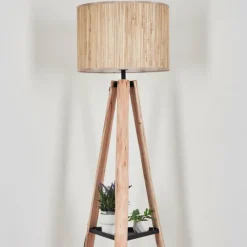 Luminaires Scandinaves-hofstein Bongal Lampadaire Écru, Noir, 1 lumière