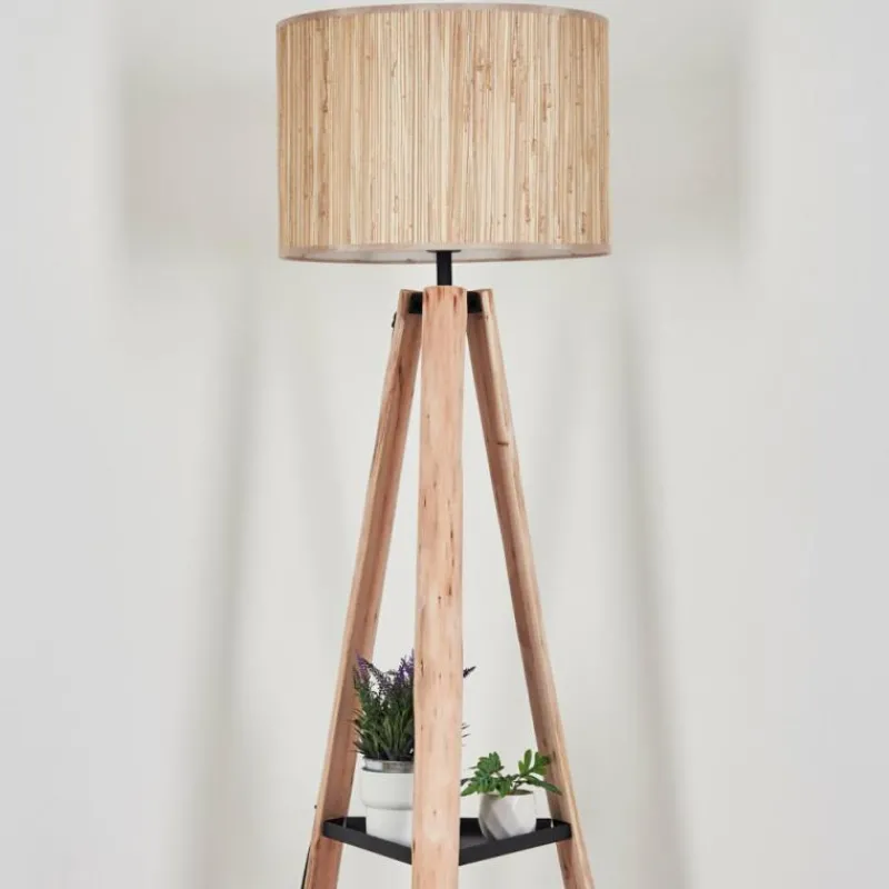 Luminaires Scandinaves-hofstein Bongal Lampadaire Écru, Noir, 1 lumière