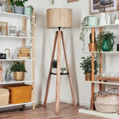 Luminaires Scandinaves-hofstein Bongal Lampadaire Écru, Noir, 1 lumière