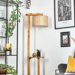 Luminaires Scandinaves-hofstein Bongal Lampadaire Écru, Noir, 1 lumière
