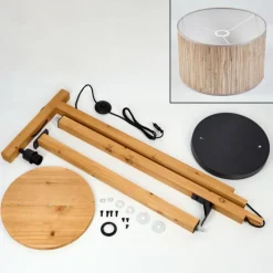 Luminaires Scandinaves-hofstein Bongal Lampadaire Écru, Noir, 1 lumière