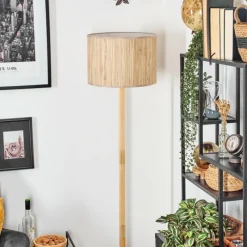 Luminaires Scandinaves-hofstein Bongal Lampadaire Écru, Noir, 1 lumière