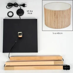 Luminaires Scandinaves-hofstein Bongal Lampadaire Écru, Noir, 1 lumière