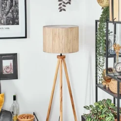 Luminaires Scandinaves-hofstein Bongal Lampadaire Écru, Noir, 1 lumière