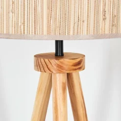 Luminaires Scandinaves-hofstein Bongal Lampadaire Écru, Noir, 1 lumière
