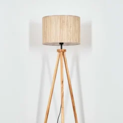 Luminaires Scandinaves-hofstein Bongal Lampadaire Écru, Noir, 1 lumière