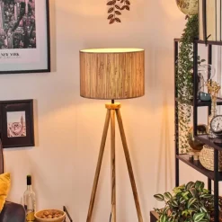 Luminaires Scandinaves-hofstein Bongal Lampadaire Écru, Noir, 1 lumière