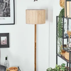 Luminaires Scandinaves-hofstein Bongal Lampadaire Écru, Noir, 1 lumière