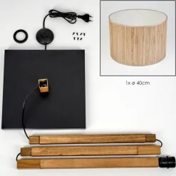 Luminaires Scandinaves-hofstein Bongal Lampadaire Écru, Noir, 1 lumière