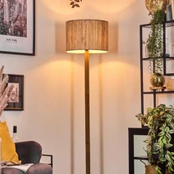 Luminaires Scandinaves-hofstein Bongal Lampadaire Écru, Noir, 1 lumière