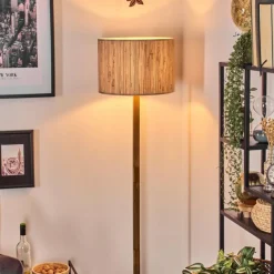 Luminaires Scandinaves-hofstein Bongal Lampadaire Écru, Noir, 1 lumière