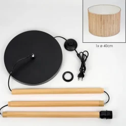Luminaires Scandinaves-hofstein Bongal Lampadaire Écru, Noir, 1 lumière