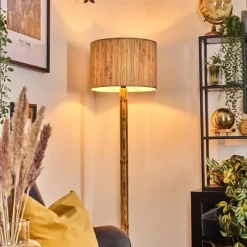 Luminaires Scandinaves-hofstein Bongal Lampadaire Écru, Noir, 1 lumière