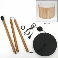 Luminaires Scandinaves-hofstein Bongal Lampadaire Écru, Noir, 1 lumière