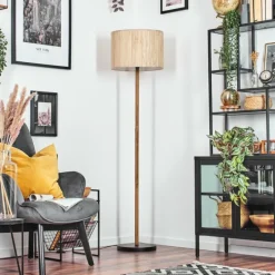 Luminaires Scandinaves-hofstein Bongal Lampadaire Écru, Noir, 1 lumière