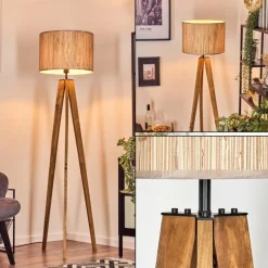 Luminaires Scandinaves-hofstein Bongal Lampadaire, Liseuse Écru, Noir, 1 lumière