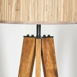 Luminaires Scandinaves-hofstein Bongal Lampadaire, Liseuse Écru, Noir, 1 lumière