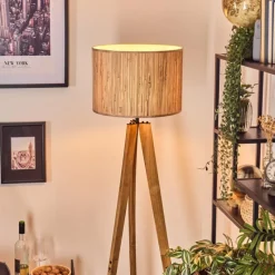 Luminaires Scandinaves-hofstein Bongal Lampadaire, Liseuse Écru, Noir, 1 lumière