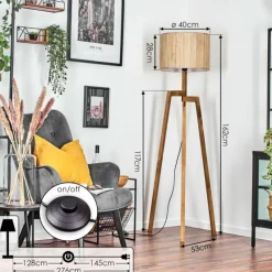 hofstein Bongal Lampadaire, Liseuse Écru, 1 lumière